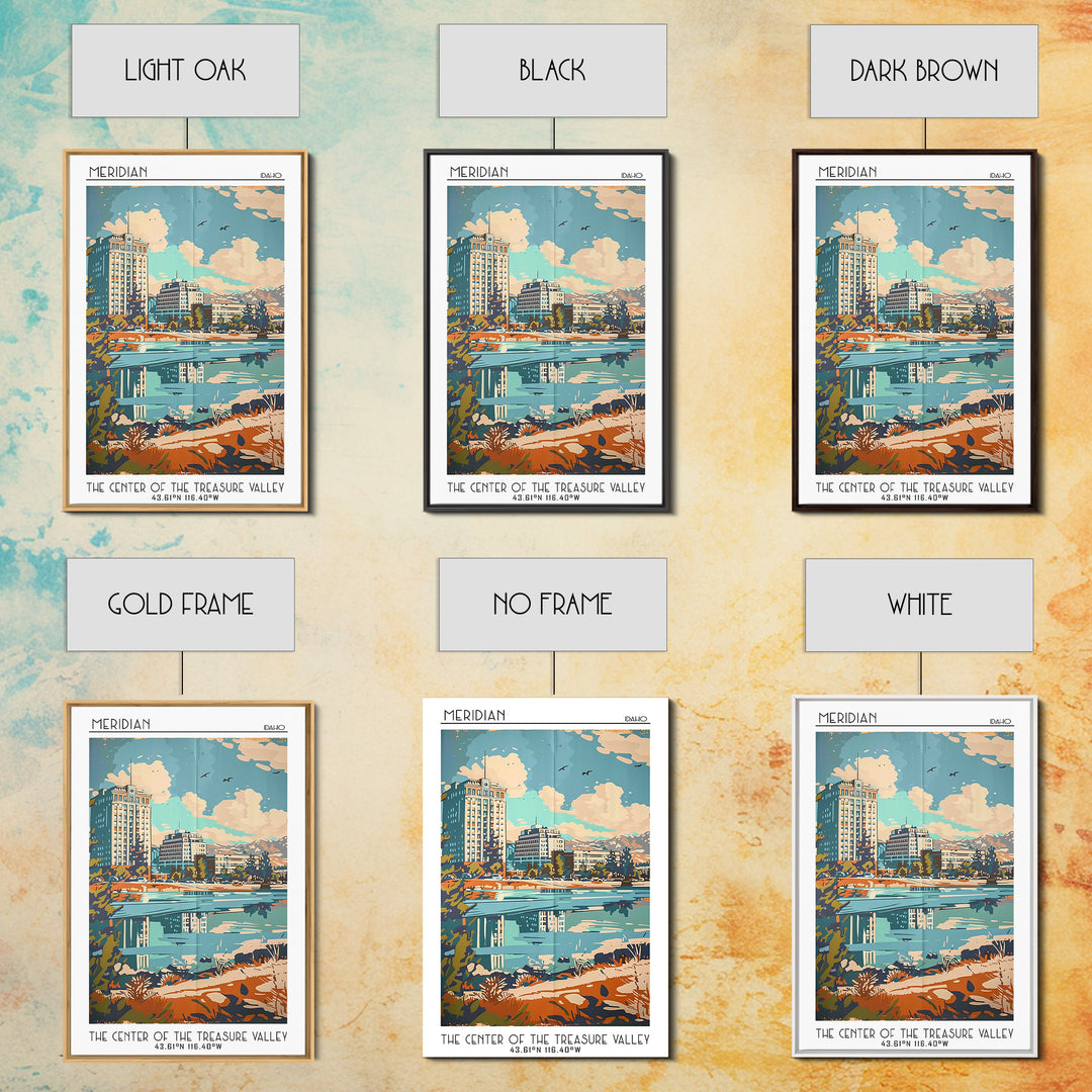 Meridian Travel Poster, Framed Canvas Print, City Travel Poster, Travel Wall Decor, Poster Art, Home Decor, Travel Posters, Wall Art