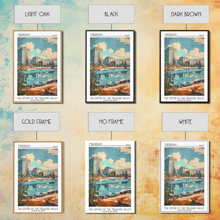 Meridian Travel Poster, Framed Canvas Print, City Travel Poster, Travel Wall Decor, Poster Art, Home Decor, Travel Posters, Wall Art