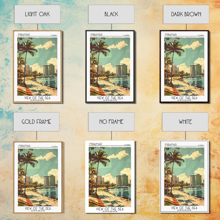 Miramar Travel Poster, Framed Canvas Print, City Travel Poster, Travel Wall Art, Travel Art Print, Vintage Travel Art, Travel Prints
