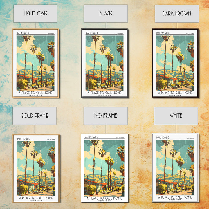 Palmdale Travel Poster, Framed Canvas Print, City Travel Poster, Travel Wall Decor, City Illustration, Travel Wall Art, Travel Print