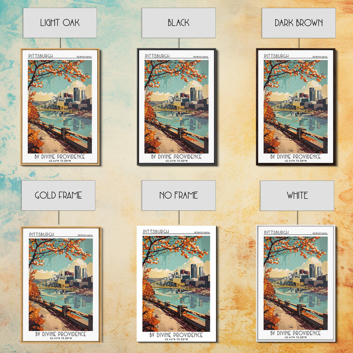Pittsburgh Travel Poster, Canvas Print, City Travel Poster, Travel Wall Art, Vintage Travel Art, Gallery Wall Set, Minimalist Poster