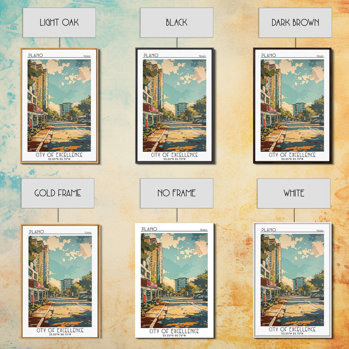 Plano Travel Poster, Canvas Print, Travel Prints, Landscape Art, Poster Print, Travel Wall Decor, City Travel Poster, City Art Print