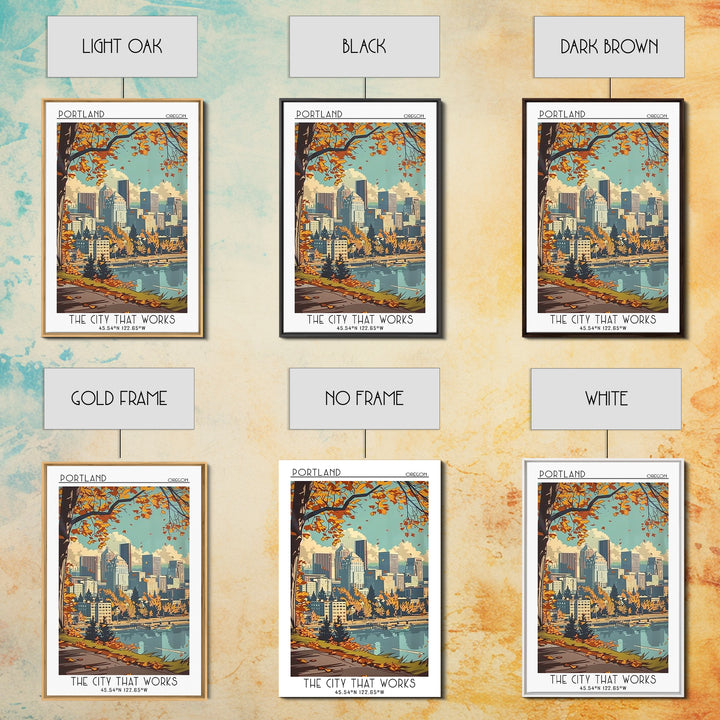 Portland Oregon Travel Poster, Canvas Print, City Travel Poster, Travel Wall Art, Poster Print, City Illustration, Travel Wall Decor