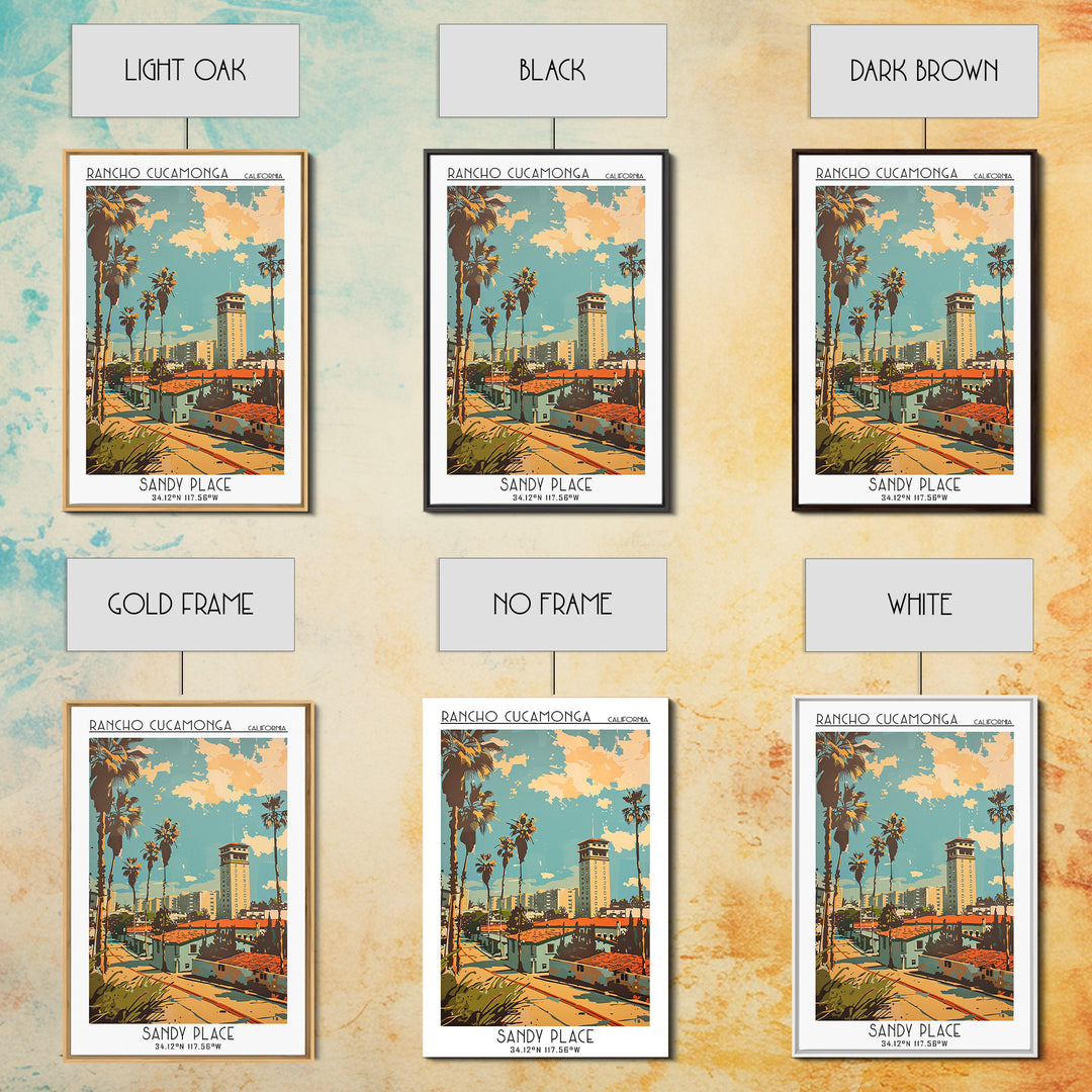 Rancho Cucamonga Travel Poster, Canvas Print, Vintage Travel Print, City Wall Art, Fine Art Print, City Illustration, Travel Posters