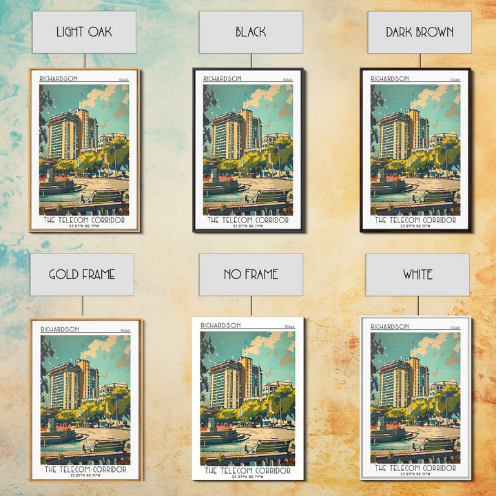 Richardson Travel Poster, Framed Canvas Print, Poster Print, Travel Wall Art, City Art Print, Travel Decor, Travel Posters, Wall Art
