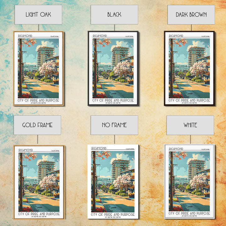 Richmond Travel Poster, Framed Canvas Print, City Travel Poster, Travel Wall Art, Vintage Travel Art, Fine Art Print, Travel Posters