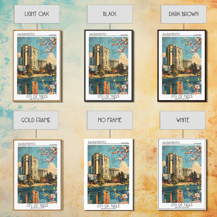 Sacramento Travel Poster, Canvas Print, Poster Print, Travel Wall Art, Retro Wall Art, Retro Travel Poster, City Wall Art, Art Print