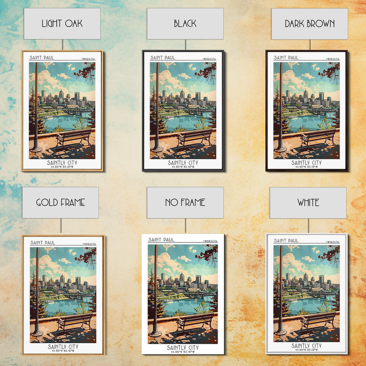 Saint Paul Travel Poster, Canvas Print, City Travel Poster, Travel Wall Art, Living Room Wall Art, City Illustration, Travel Posters