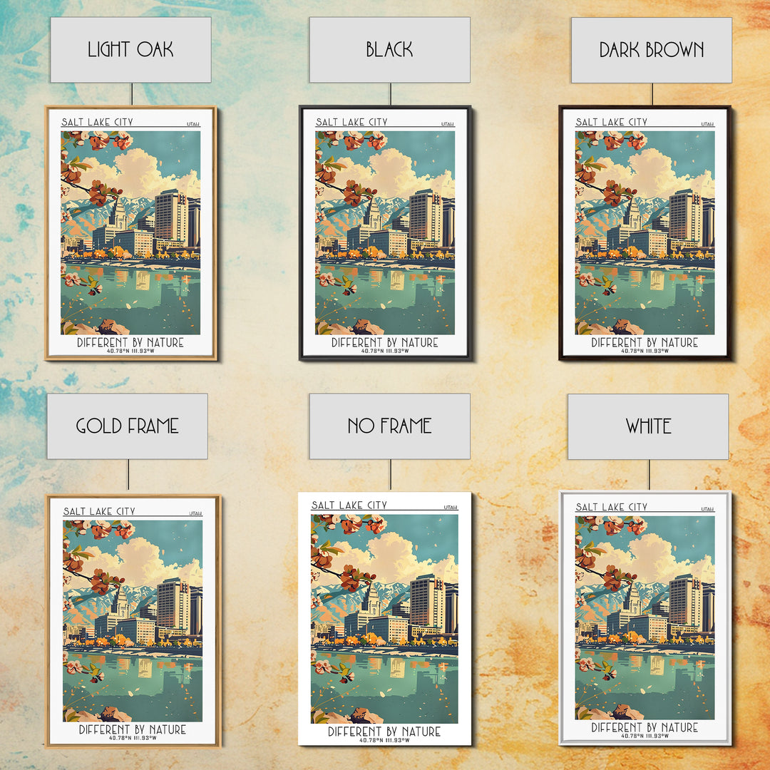 Salt Lake City Travel Poster, Canvas Print, City Travel Poster, Travel Wall Decor, Retro Wall Art, Minimalist Poster, Fine Art Print