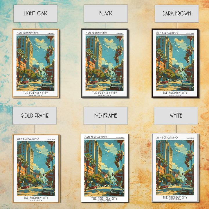 San Bernardino California Travel Poster, Canvas Print, City Art Print, Travel Wall Art, Vintage Posters, Travel Print, Travel Prints