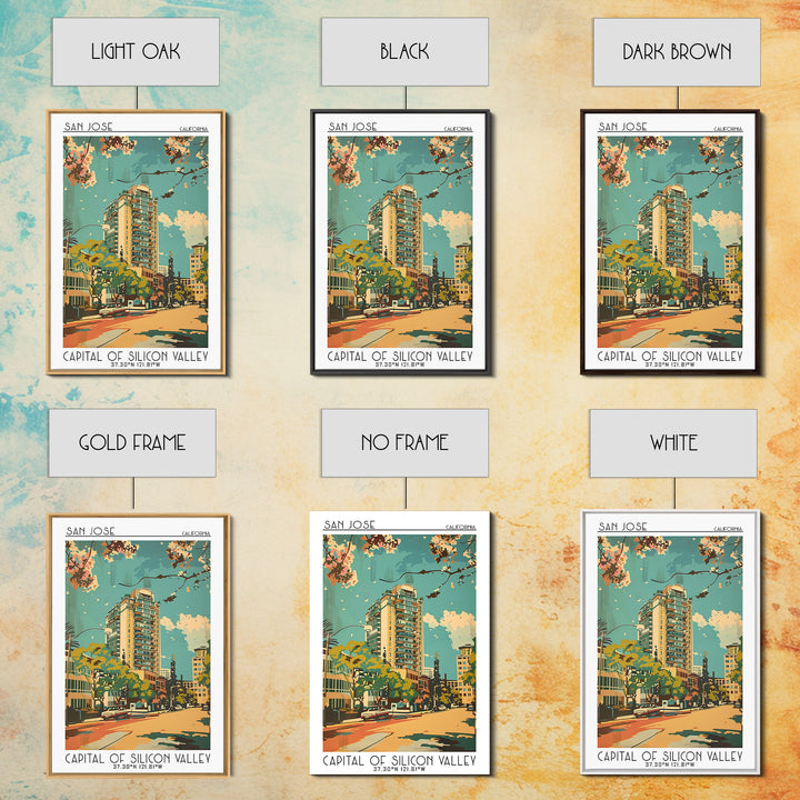San Jose Travel Poster, Canvas Print, Travel Prints, Landscape Art, Travel Posters, Retro Wall Art, Retro Travel Print, Travel Decor