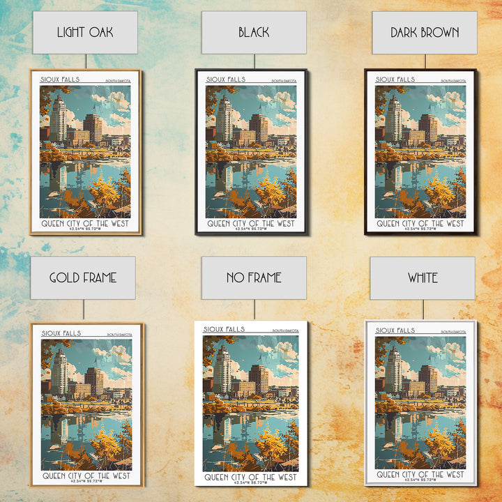 Sioux Falls Travel Poster, Framed Canvas Print, City Art Print, Travel Wall Art, Vintage City Poster, City Travel Poster, Poster Art