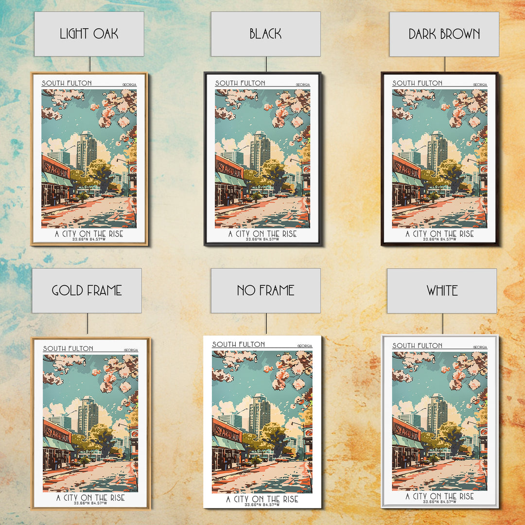 South Fulton Travel Poster, Framed Canvas Print, Vintage Travel Print, City Wall Art, Poster Print, Mid Century Wall Art, Poster Art