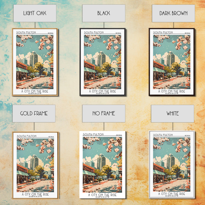 South Fulton Travel Poster, Framed Canvas Print, Vintage Travel Print, City Wall Art, Poster Print, Mid Century Wall Art, Poster Art