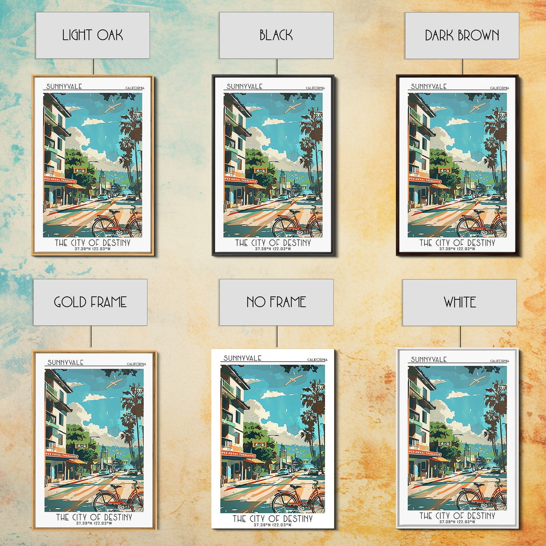 Sunnyvale California Travel Poster, Canvas Print, Retro Travel Poster, City Wall Art, Travel Posters, Retro Wall Art, City Art Print