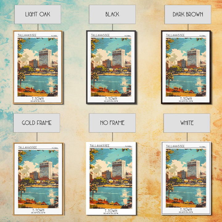 Tallahassee Florida Travel Poster, Framed Canvas Print, Travel Art Print, Modern Wall Decor, City Travel Poster, Retro Travel Poster
