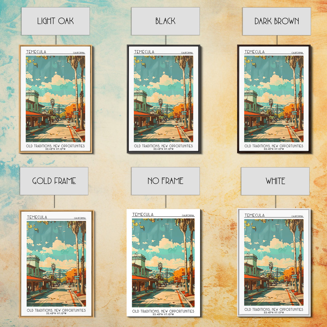 Temecula Travel Poster, Framed Canvas Print, City Art Print, Travel Wall Art, Travel Decor, Wanderlust Gift, Travel Print, Art Print