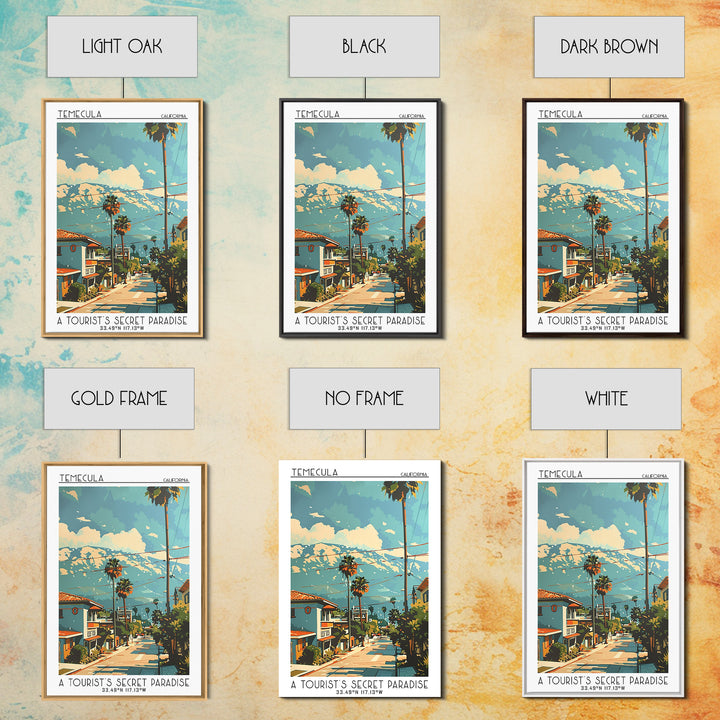 Temecula California Travel Poster, Canvas Print, Retro Wall Art, Travel Print, Travel Posters, Modern Wall Decor, City Travel Poster