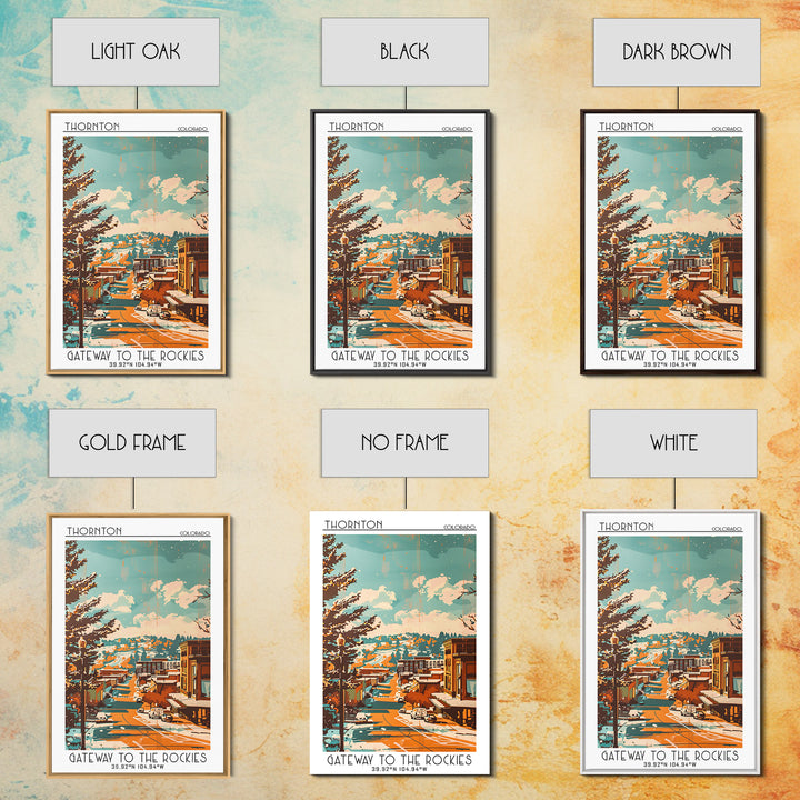Thornton Travel Poster, Framed Canvas Print, City Art Print, Travel Wall Art, Travel Prints, City Illustration, Living Room Wall Art