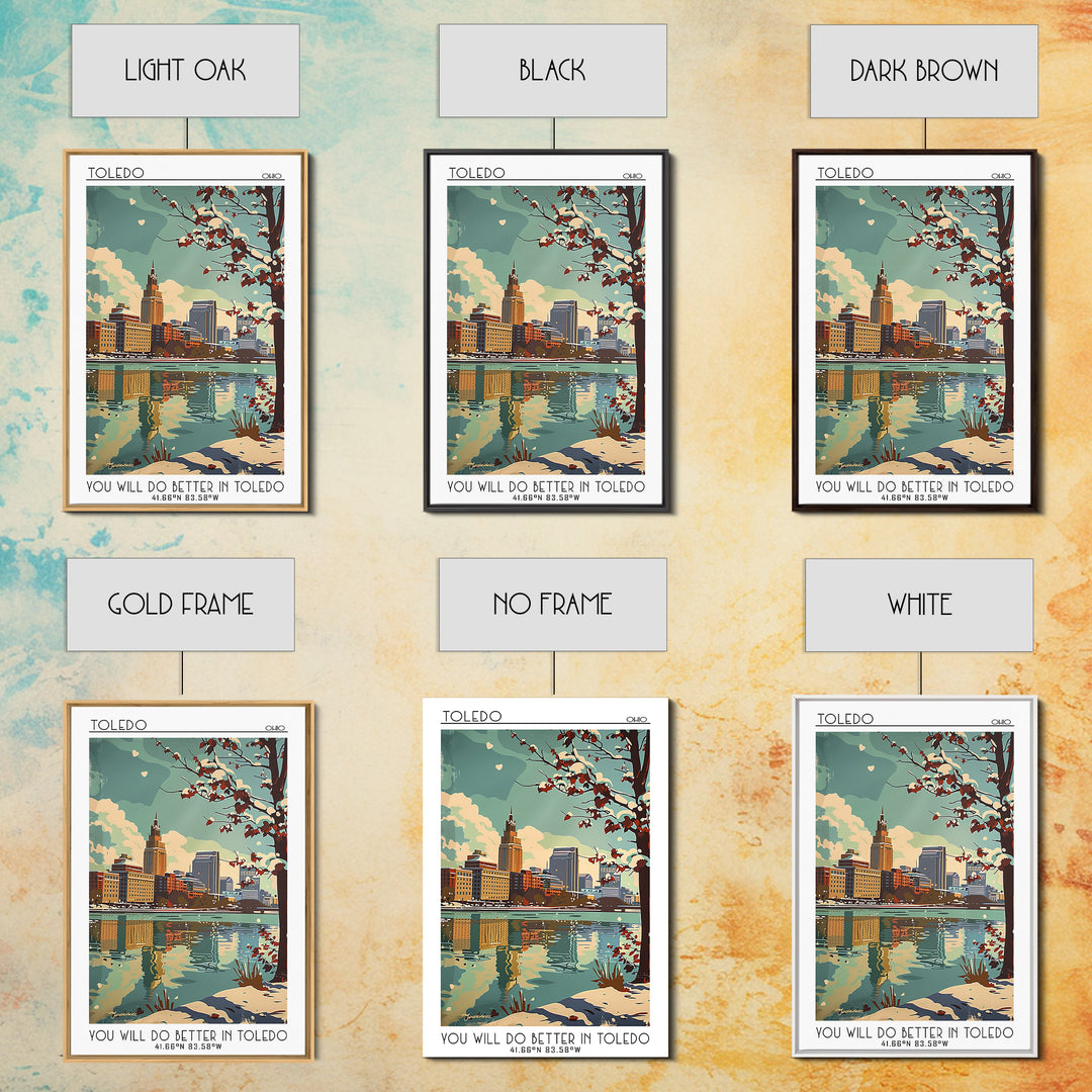 Toledo Travel Poster, Framed Canvas Print, Travel Prints, Landscape Art, Retro Travel Poster, City Travel Poster, Retro Travel Print