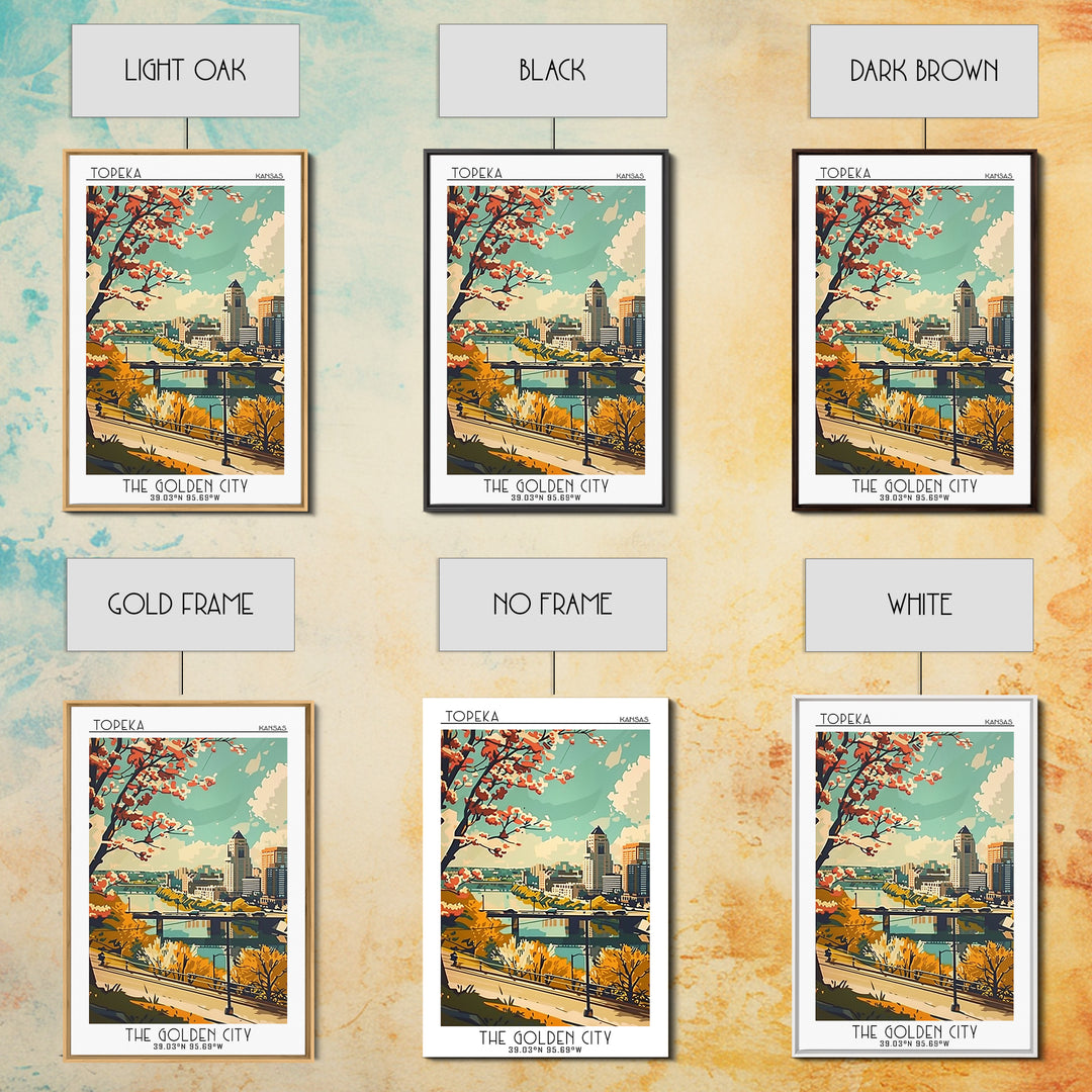 Topeka Travel Poster, Canvas Print, City Travel Poster, Travel Wall Decor, Retro Travel Poster, Fine Art Print, Living Room Wall Art