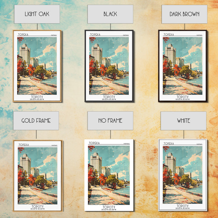Topeka Kansas Travel Poster, Canvas Print, Vintage Travel Print, City Wall Art, Vintage City Poster, Wanderlust Gift, City Art Print