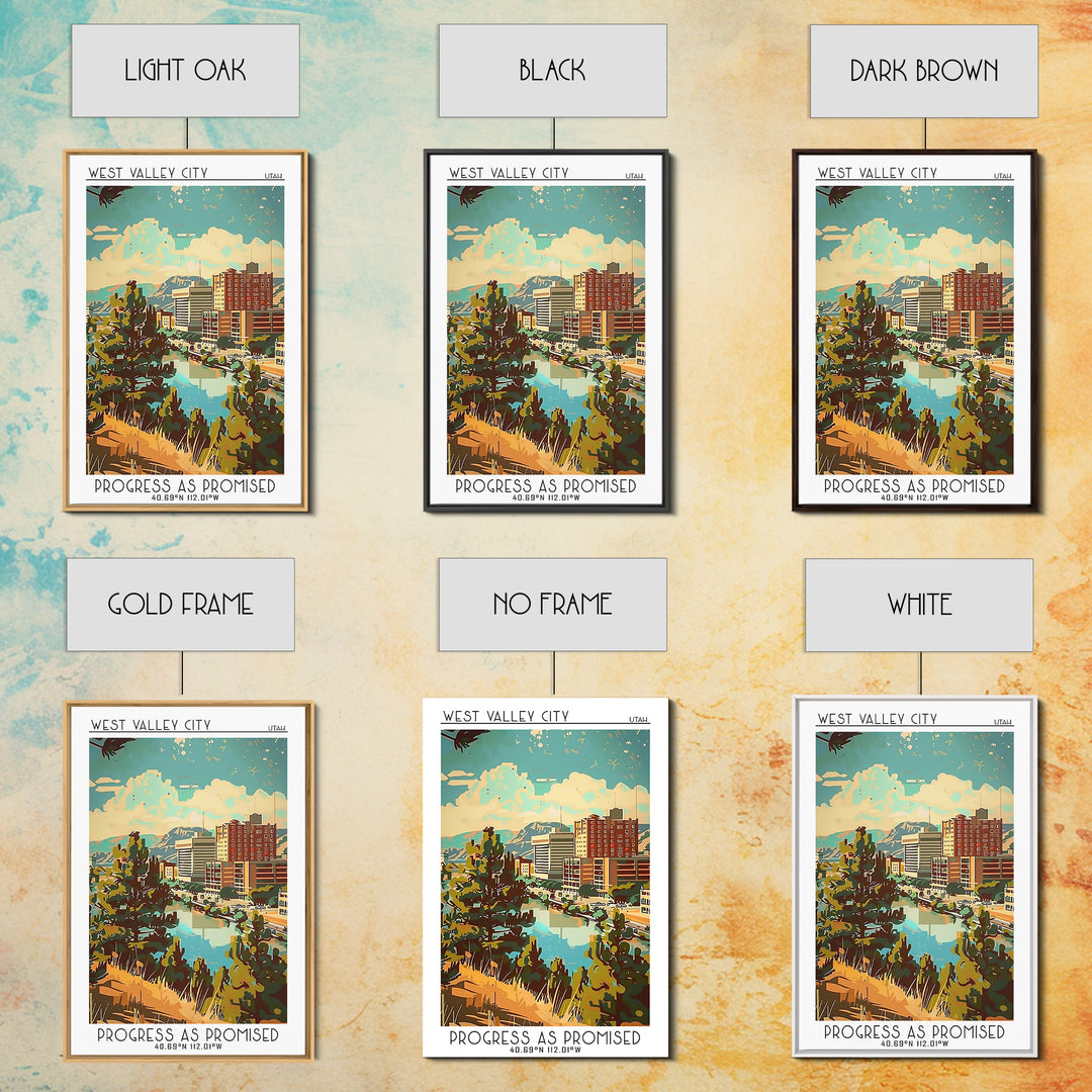 West Valley City Travel Poster, Canvas Print, Retro Travel Poster, City Wall Art, Travel Posters, Minimalist Poster, Travel Wall Art