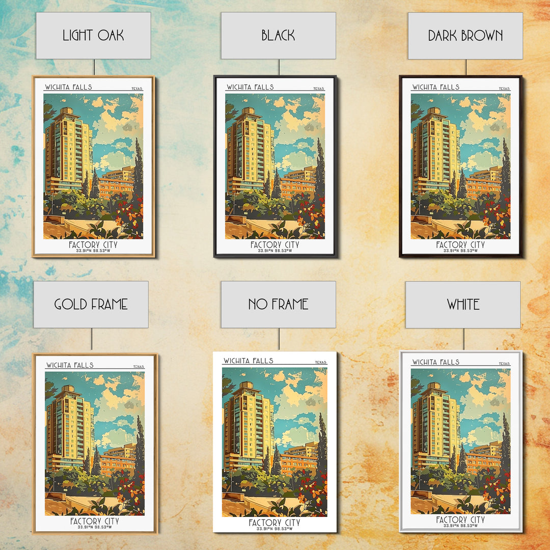 Wichita Falls Travel Poster, Framed Canvas Print, City Travel Poster, Vintage City Poster, Vintage Travel Art, Art Print, Poster Art
