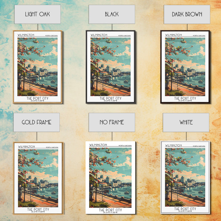 Wilmington Travel Poster, Framed Canvas Print, City Travel Poster, Travel Wall Decor, Travel Wall Art, Poster Art, City Illustration