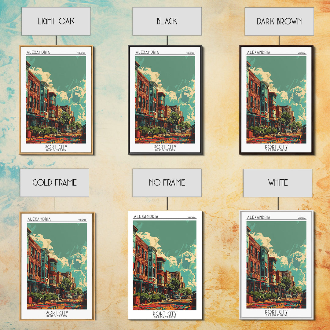 Alexandria Travel Poster, Framed Canvas Print, Travel Art Print, Modern Wall Decor, City Travel Poster, Wall Art, Retro Travel Print