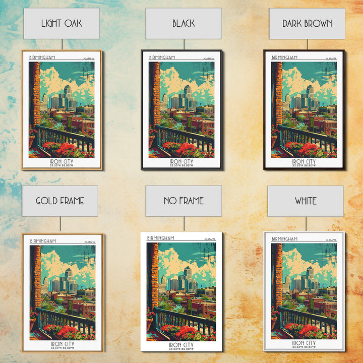 Birmingham Travel Poster, Canvas Print, City Art Print, Travel Wall Art, Art Print, Wanderlust Gift, Home Office Decor, Travel Print