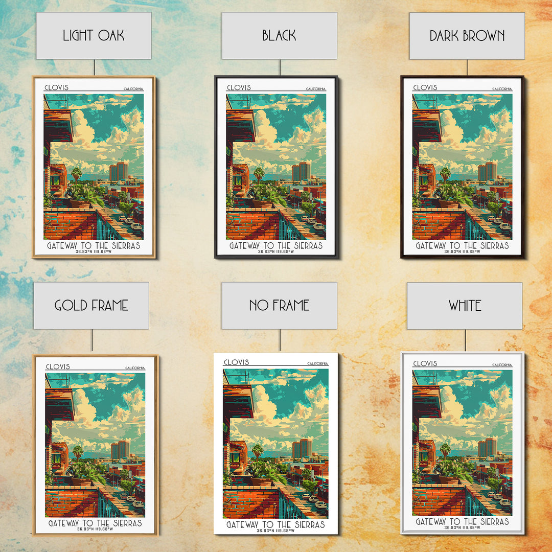 Clovis Travel Poster, Framed Canvas Print, City Art Print, Travel Wall Art, Wanderlust Gift, Poster Art, Landscape Art, Poster Print