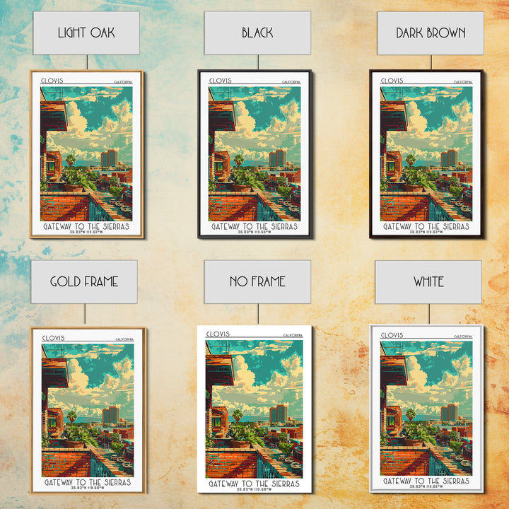 Clovis Travel Poster, Framed Canvas Print, City Art Print, Travel Wall Art, Wanderlust Gift, Poster Art, Landscape Art, Poster Print