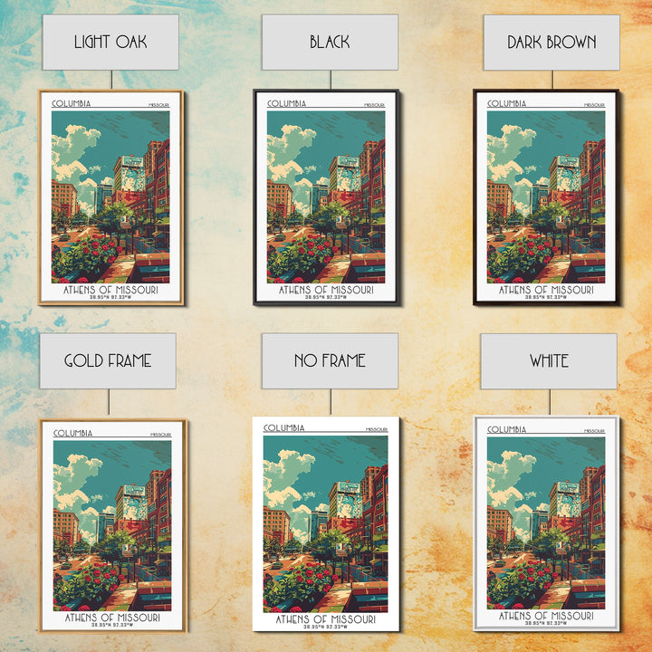 Columbia Travel Poster, Canvas Print, Travel Wall Art, City Wall Art, Travel Prints, City Travel Poster, Art Print, Gallery Wall Set