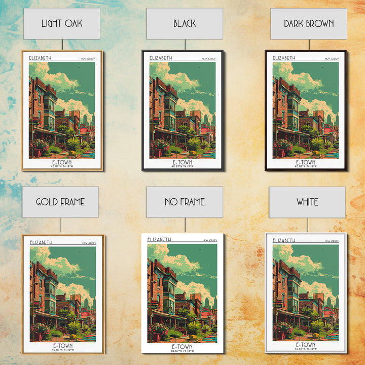 Elizabeth Travel Poster, Framed Canvas Print, Travel Art Print, Modern Wall Decor, Poster Art, City Travel Poster, Colorful Wall Art