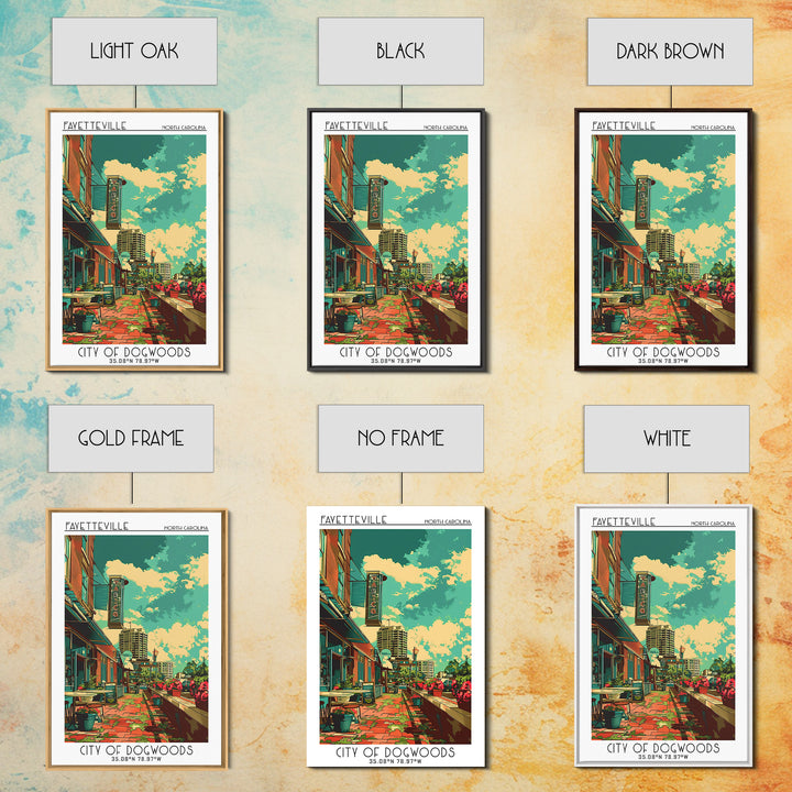 Fayetteville Travel Poster, Framed Canvas Print, Poster Print, Travel Wall Art, Minimalist Poster, City Art Print, City Illustration