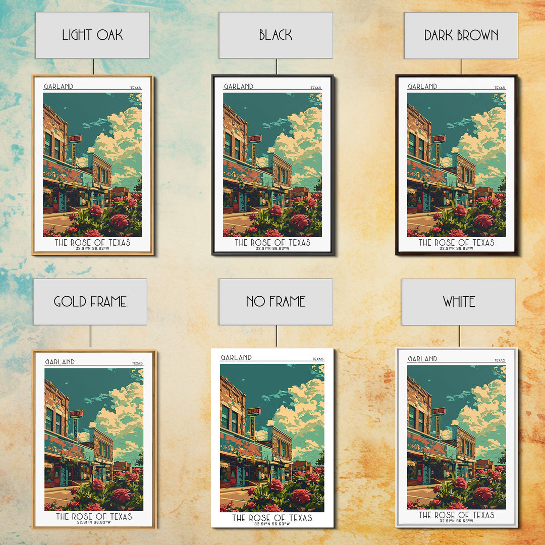 Garland Travel Poster, Canvas Print, Retro Travel Poster, City Wall Art, Travel Wall Decor, Retro Travel Print, Living Room Wall Art