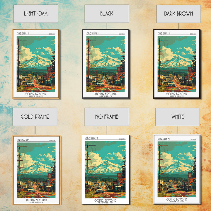 Gresham Travel Poster, Framed Canvas Print, City Travel Poster, Travel Wall Art, Travel Art Print, Minimalist Poster, Retro Wall Art