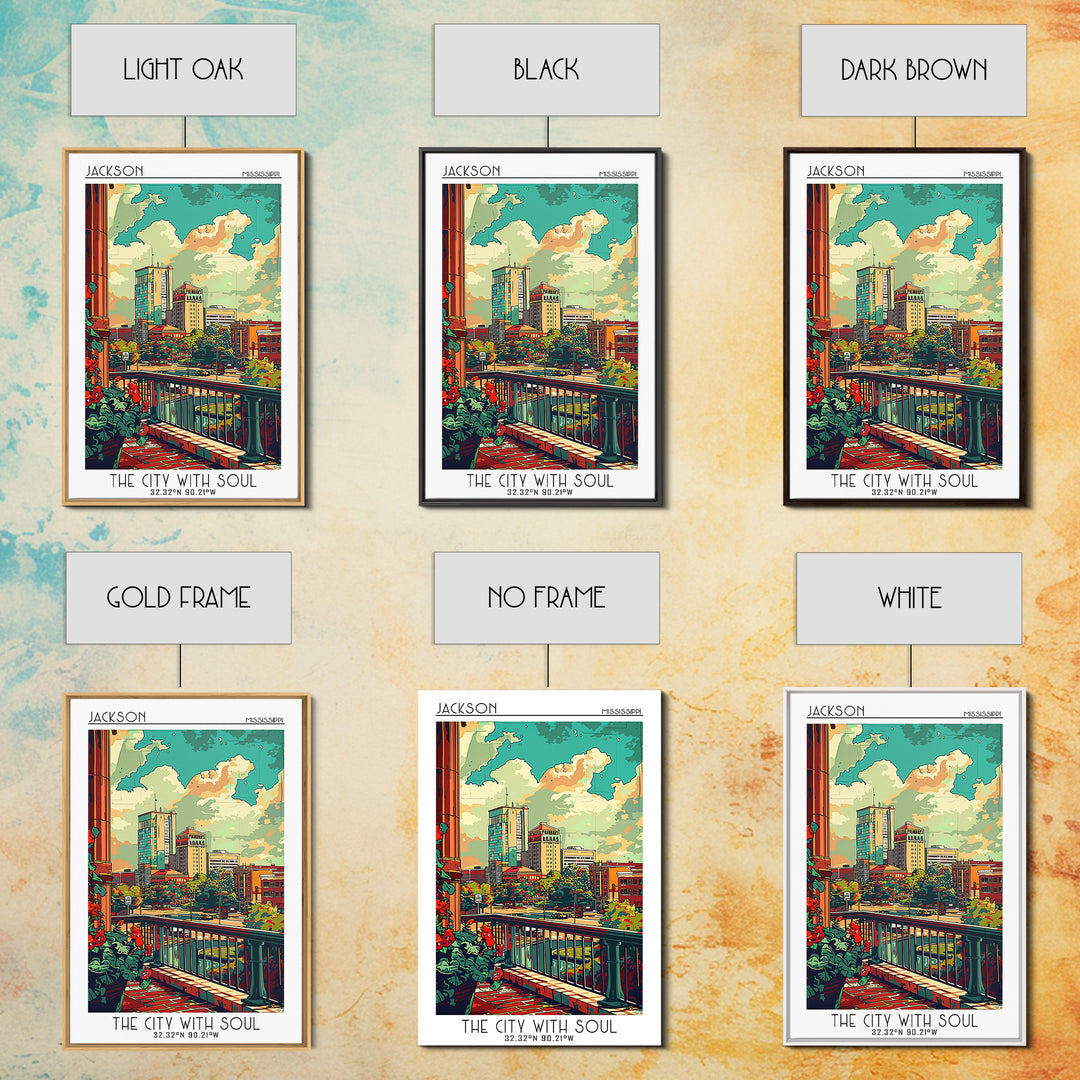 Jackson Travel Poster, Framed Canvas Print, City Travel Poster, Vintage City Poster, Landscape Art, Vintage Poster, Travel Art Print