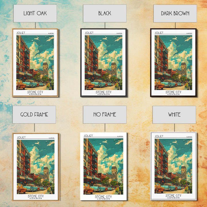 Joliet Travel Poster, Canvas Print, Travel Art Print, Modern Wall Decor, Poster Print, Travel Posters, Wall Art, Retro Travel Poster