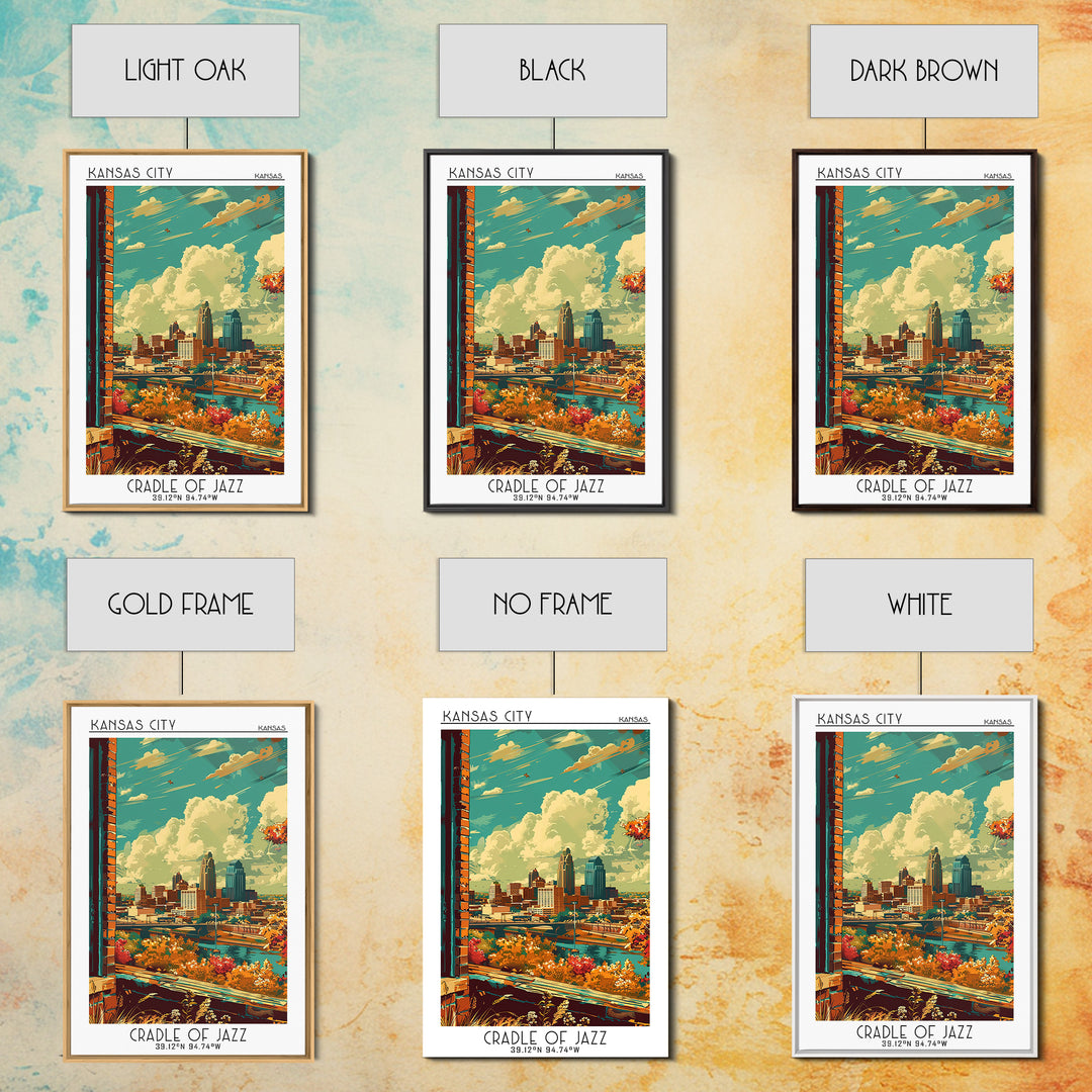 Kansas City Travel Poster, Canvas Print, City Travel Poster, Travel Wall Art, Vintage Travel, Mid Century Wall Art, Travel Art Print