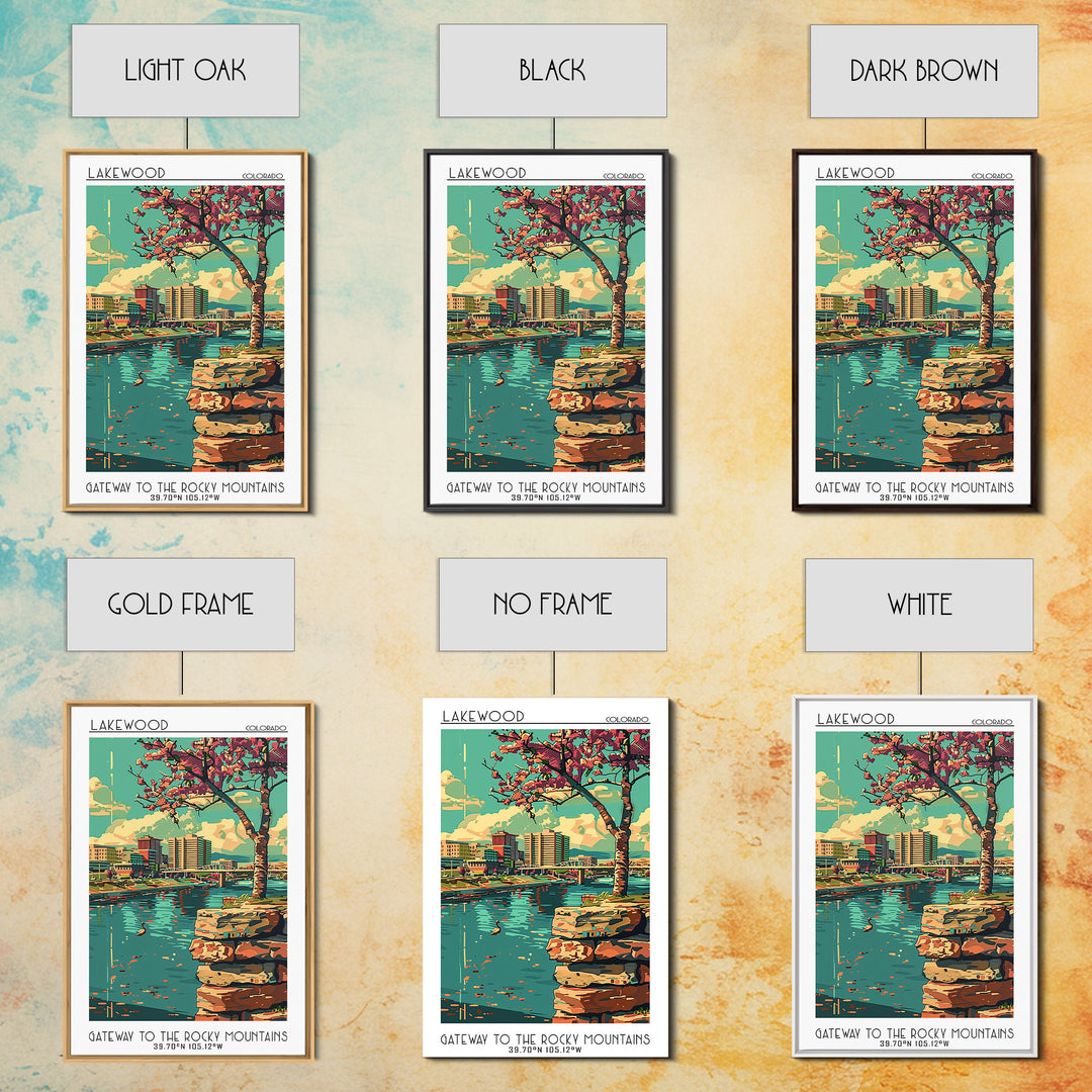 Lakewood Travel Poster, Canvas Print, Travel Art Print, Modern Wall Decor, Wall Art, City Wall Art, Travel Wall Decor, Landscape Art