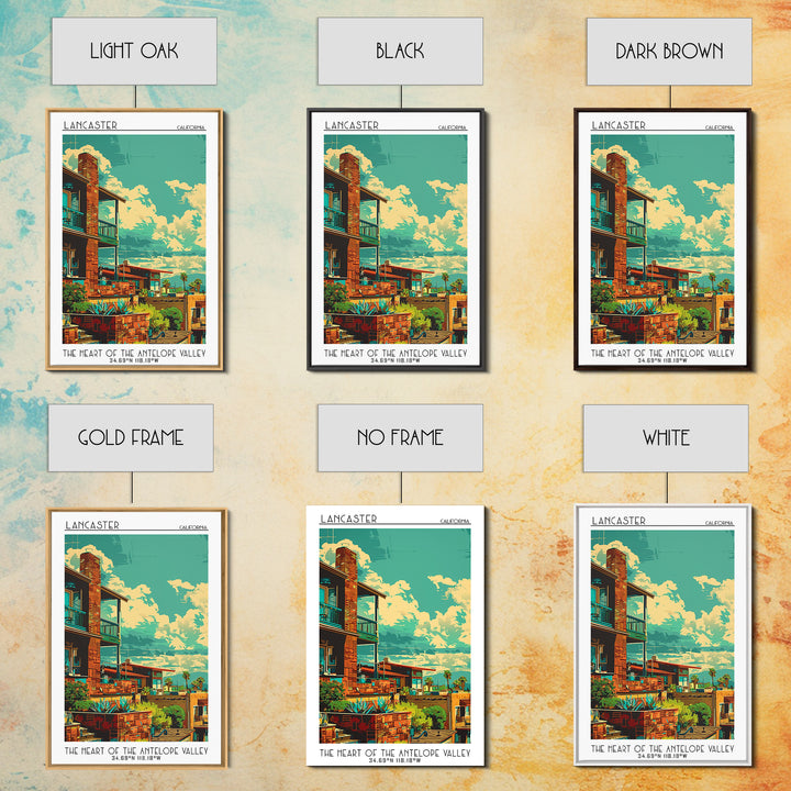 Lancaster Travel Poster, Framed Canvas Print, Vintage Travel Print, City Wall Art, Landscape Art, Minimalist Poster, Travel Wall Art