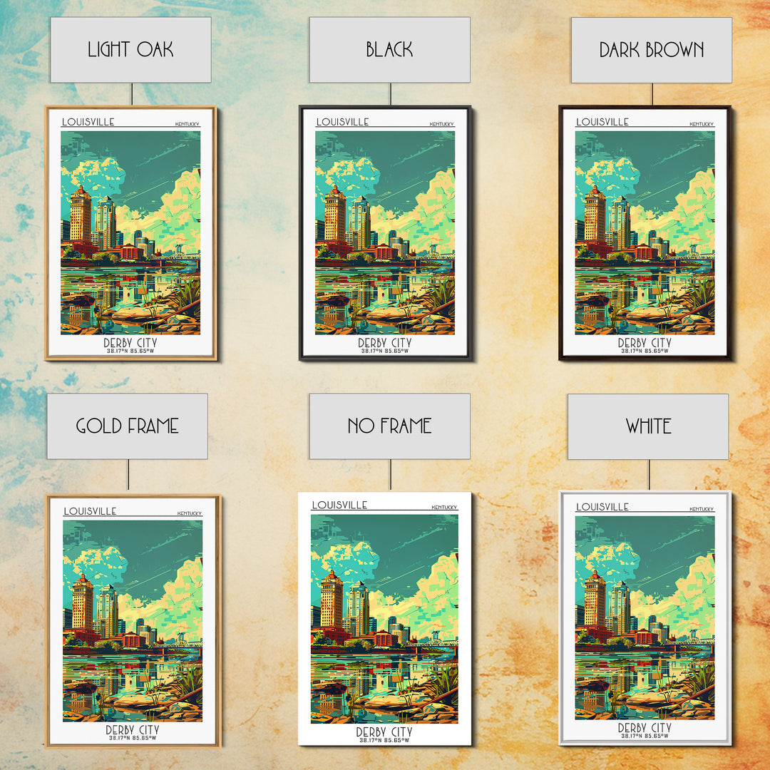 Louisville Travel Poster, Framed Canvas Print, City Travel Poster, Travel Wall Decor, City Art Print, Wall Art, Watercolor Cityscape