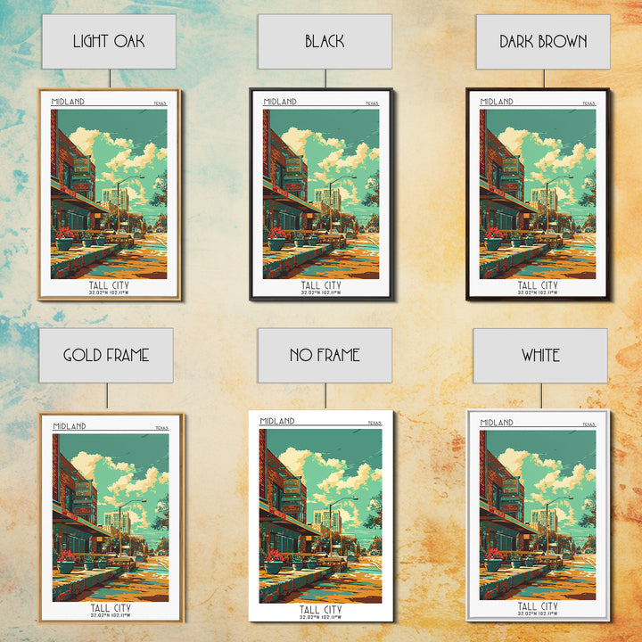 Midland Travel Poster, Framed Canvas Print, Poster Print, Travel Wall Art, Art Print, Travel Print, Retro Travel Print, Travel Decor