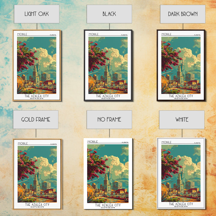 Mobile Travel Poster, Canvas Print, Travel Art Print, Modern Wall Decor, Art Print, Travel Prints, Colorful Wall Art, City Art Print