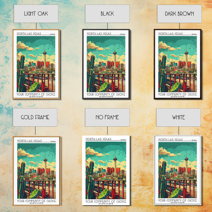 North Las Vegas Travel Poster, Framed Canvas Print, Travel Wall Art, City Wall Art, Travel Art Print, Fine Art Print, Vintage Travel