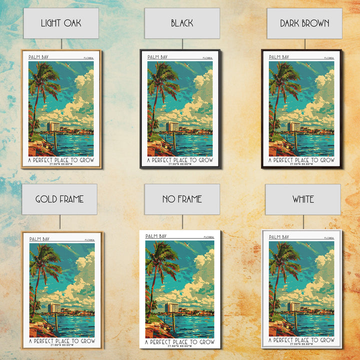 Palm Bay Travel Poster, Canvas Print, City Art Print, Travel Wall Art, Modern Wall Decor, Travel Art Print, City Wall Art, Art Print