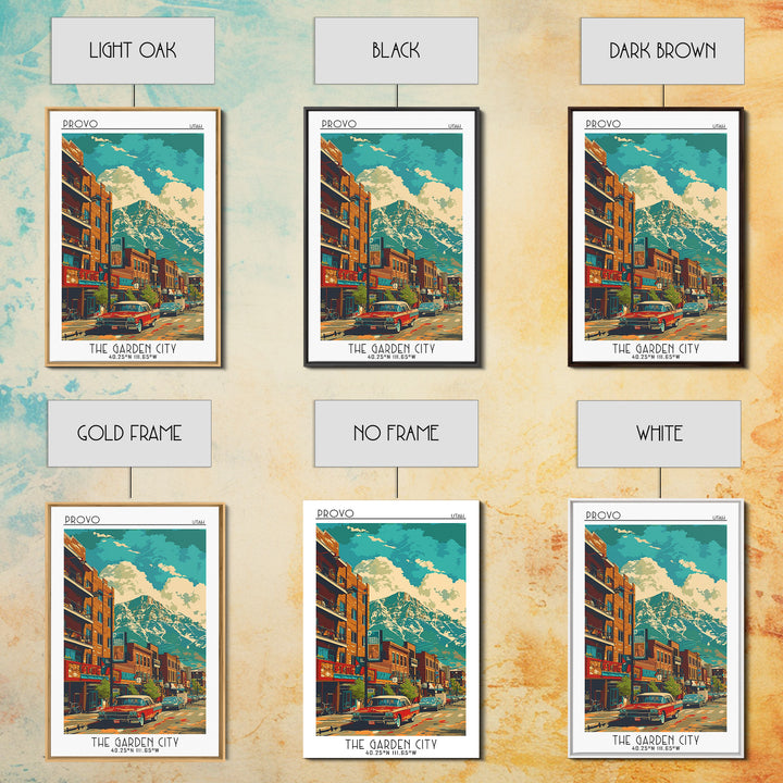 Provo Travel Poster, Canvas Print, Retro Wall Art, Travel Print, Mid Century Wall Art, Art Print, City Art Print, City Travel Poster