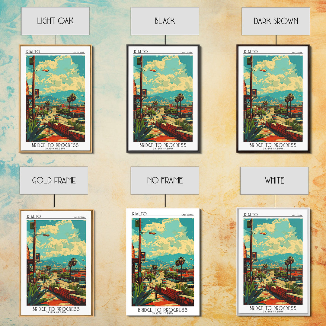 Rialto Travel Poster, Framed Canvas Print, Travel Wall Art, City Wall Art, Poster Print, Wall Art, Wanderlust Gift, Travel Art Print